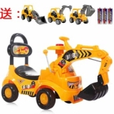 Xe cẩu chòi chân cho bé có Nhạc-Còi-Gầu múc-Tựa lưng – xe cẩu